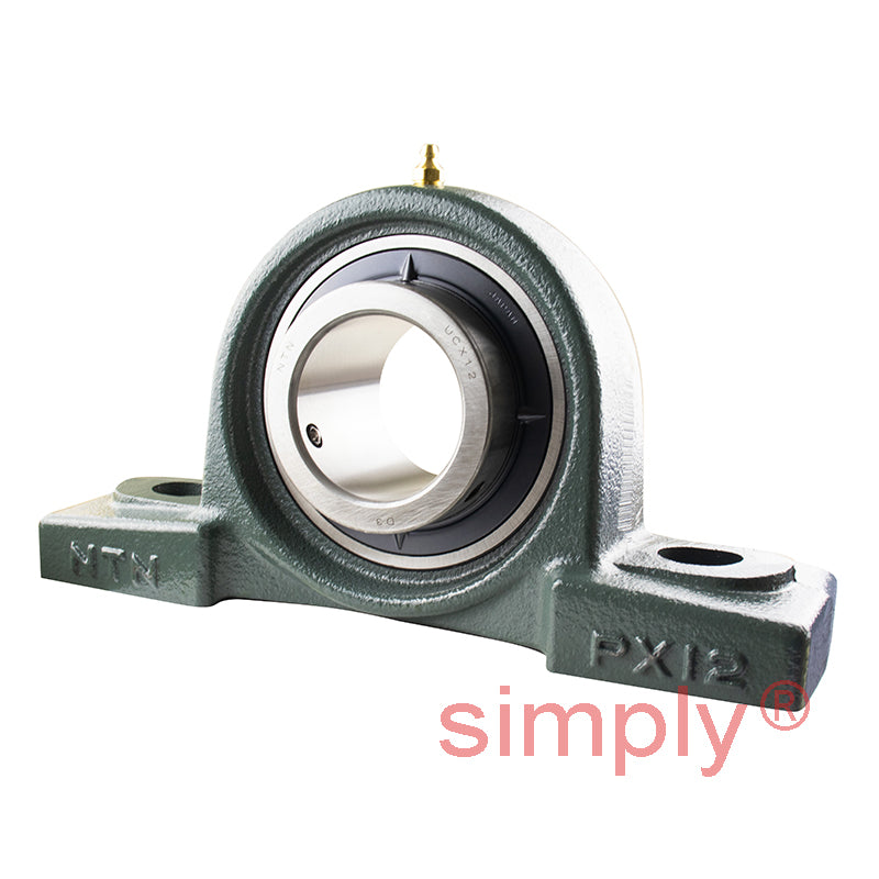 NTN UCPX12D1 Metric Cast Iron Two Bolt Pillow / Plummer Block Housing with 60mm Bore Insert