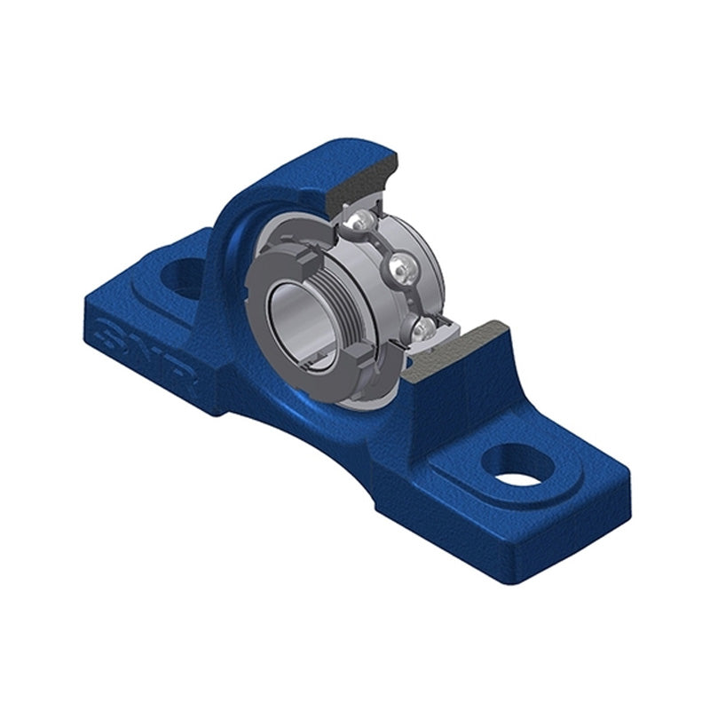 SNR UKP316H Metric Cast Iron Two Bolt Pillow / Plummer Block Housing Insert and Adaptor Sleeve Fits 70mm Shaft - Allow 2-3 Days