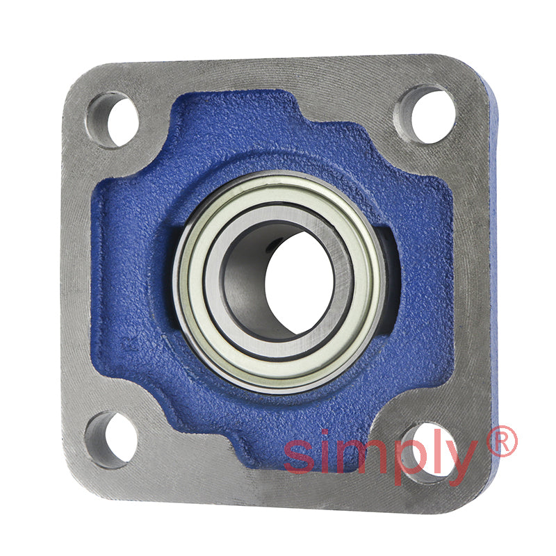 SNR USF205 Metric Four Bolt Square Cast Iron Flange Housing with 25mm Bore Insert