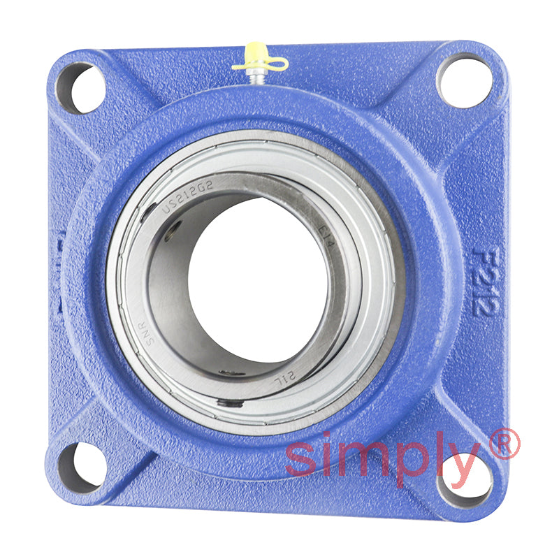SNR USF212 Metric Four Bolt Square Cast Iron Flange Housing with 60mm Bore Insert