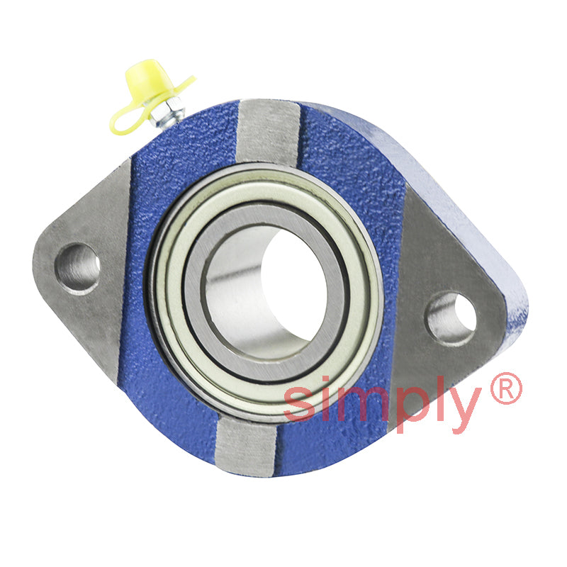 SNR USFD205 Metric Two Bolt Oval Cast Iron Flange Housing with 25mm Bore Insert