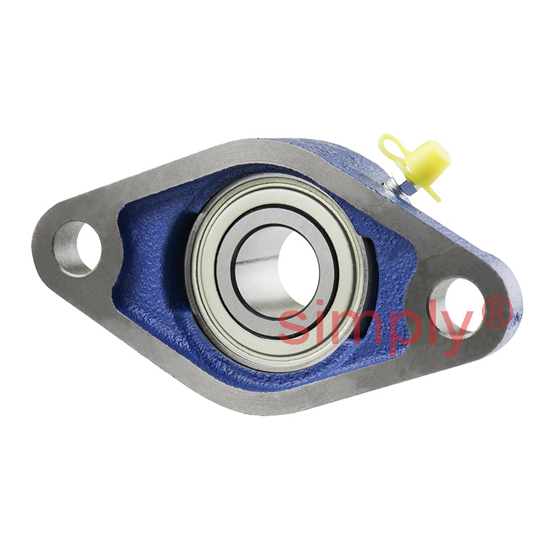 SNR USFL204 Metric Two Bolt Oval Cast Iron Flange Housing with 20mm Bore Insert