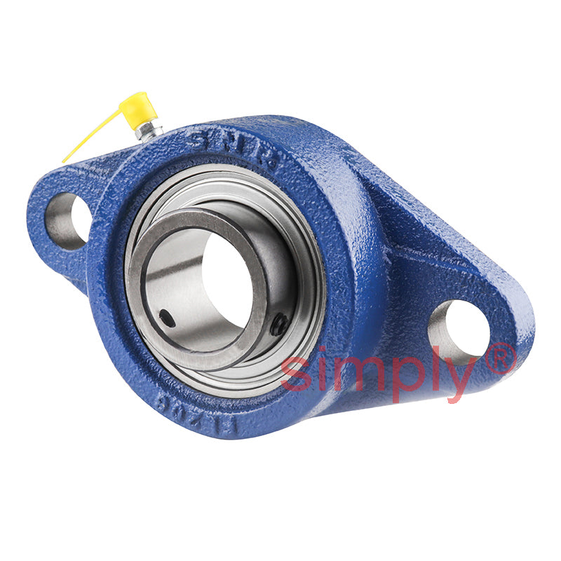 SNR USFL201 Metric Two Bolt Oval Cast Iron Flange Housing with 12mm Bore Insert - Allow 2-3 Days