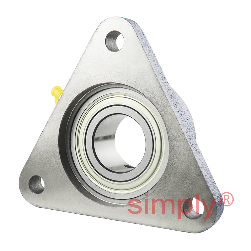 SNR USFTE208 Metric Three Bolt Cast Iron Triangular Housing with 40mm Bore Insert