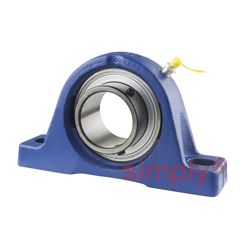SNR USPE210 Metric Cast Iron Two Bolt Pillow / Plummer Block Housing with 50mm Bore Insert