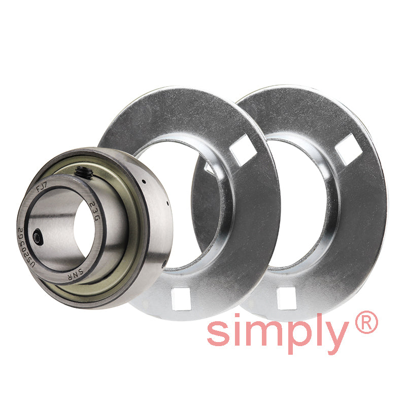 SNR USPF205 Round 3 Bolt Pressed Steel Bearing Housing with 25mm Insert