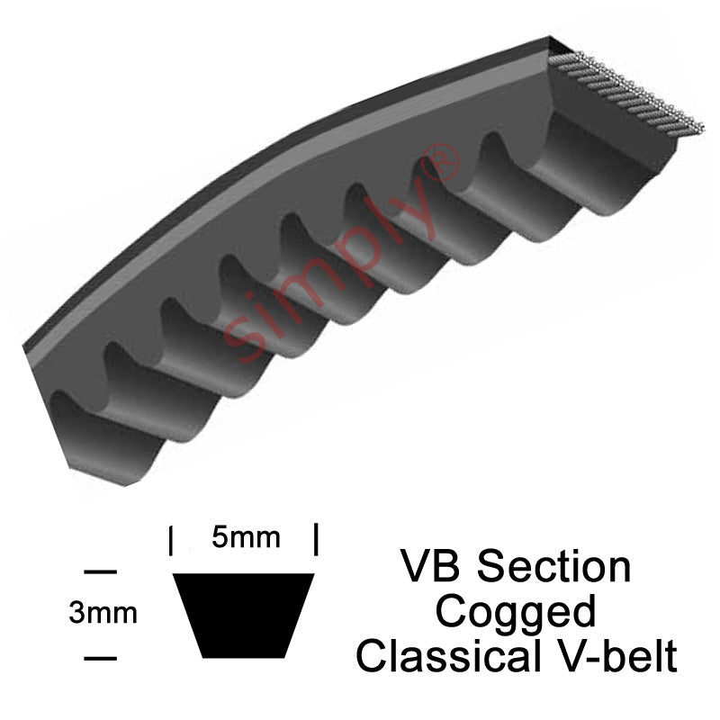 Optibelt VB-5x300-Li Cogged Classical 5mm Wide 3mm Deep V-Belt