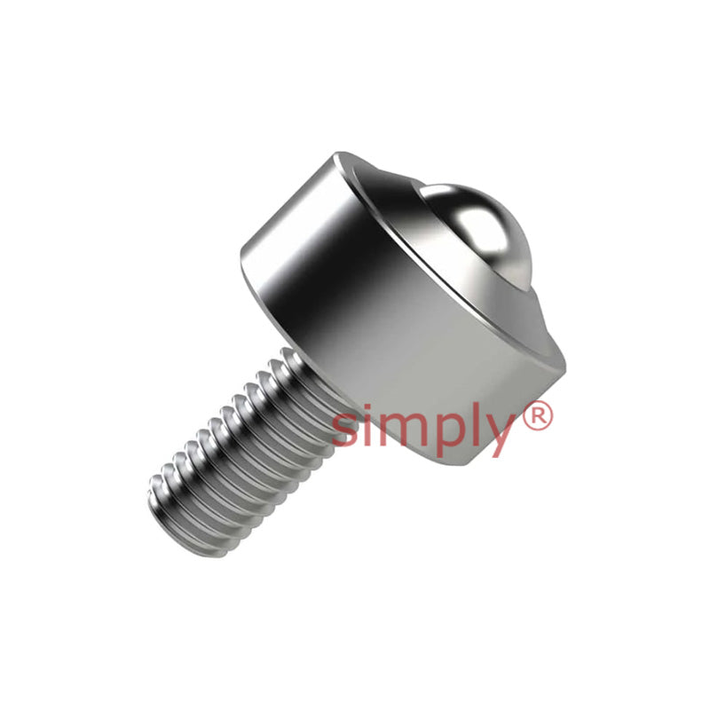 High-Performance Medium Duty Stem Fitting Ball Transfer Unit with 12mm Steel Ball - Load Capacity 30kg - Allow 2-3 Days