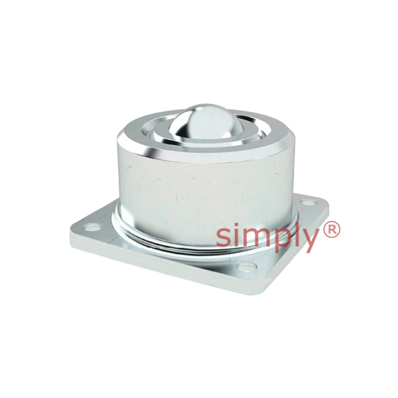 High-Performance High Capacity 4 Bolt Base Mounted Square Surface Ball Transfer Unit with 50.8mm Stainless Steel Ball - Load Capacity 2000kg - Allow 2-3 Days