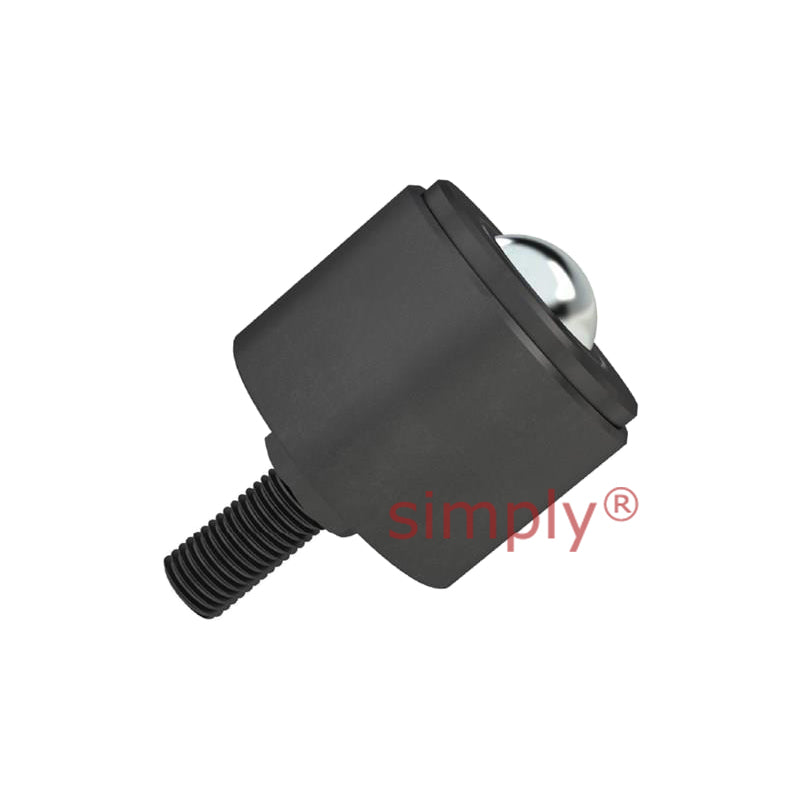 High Capacity Hex Threaded Ball Transfer Unit with 25.4mm Stainless Steel Ball M12 Thread - Load Capacity 112kg - Allow 2-3 Days