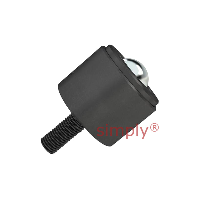 High Capacity Hex Threaded Ball Transfer Unit with 12.7mm Steel Ball M8 Thread - Load Capacity 35kg - Allow 2-3 Days