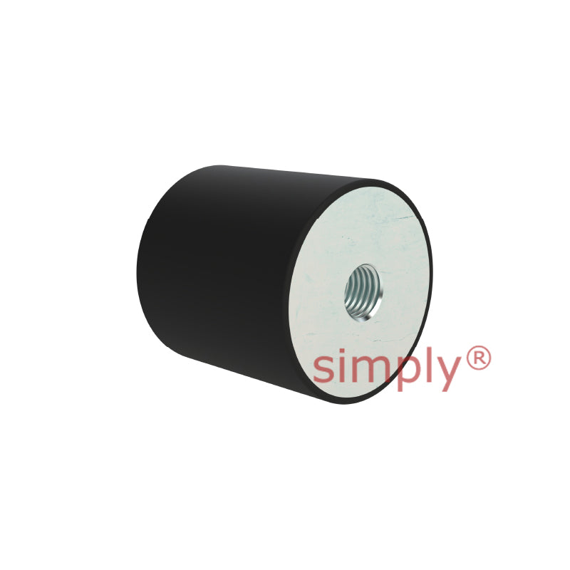 High-Performance Female Rubber Cylindrical Bump Stop 40x20mm M8 Thread